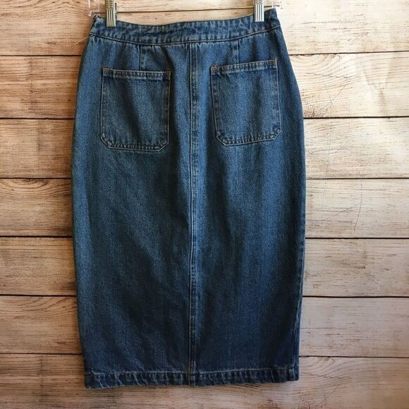 VINTAGE HONEY PUNCH EMBROIDERED JEAN SKIRT‎ - Picture 9 of 9